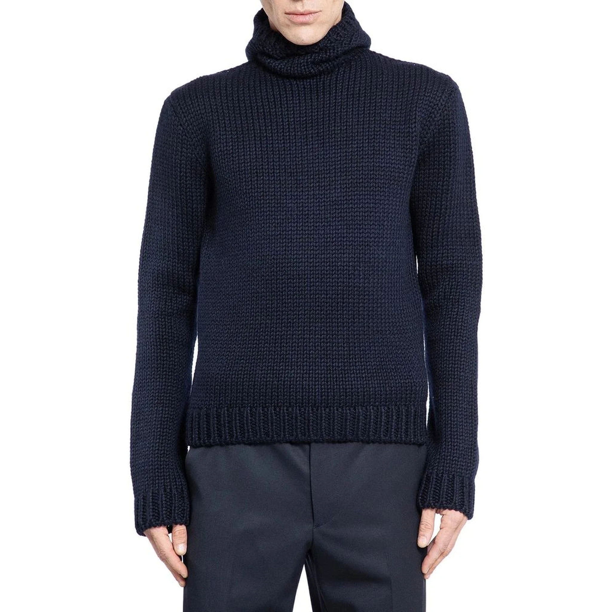 Blue Wool Turtleneck