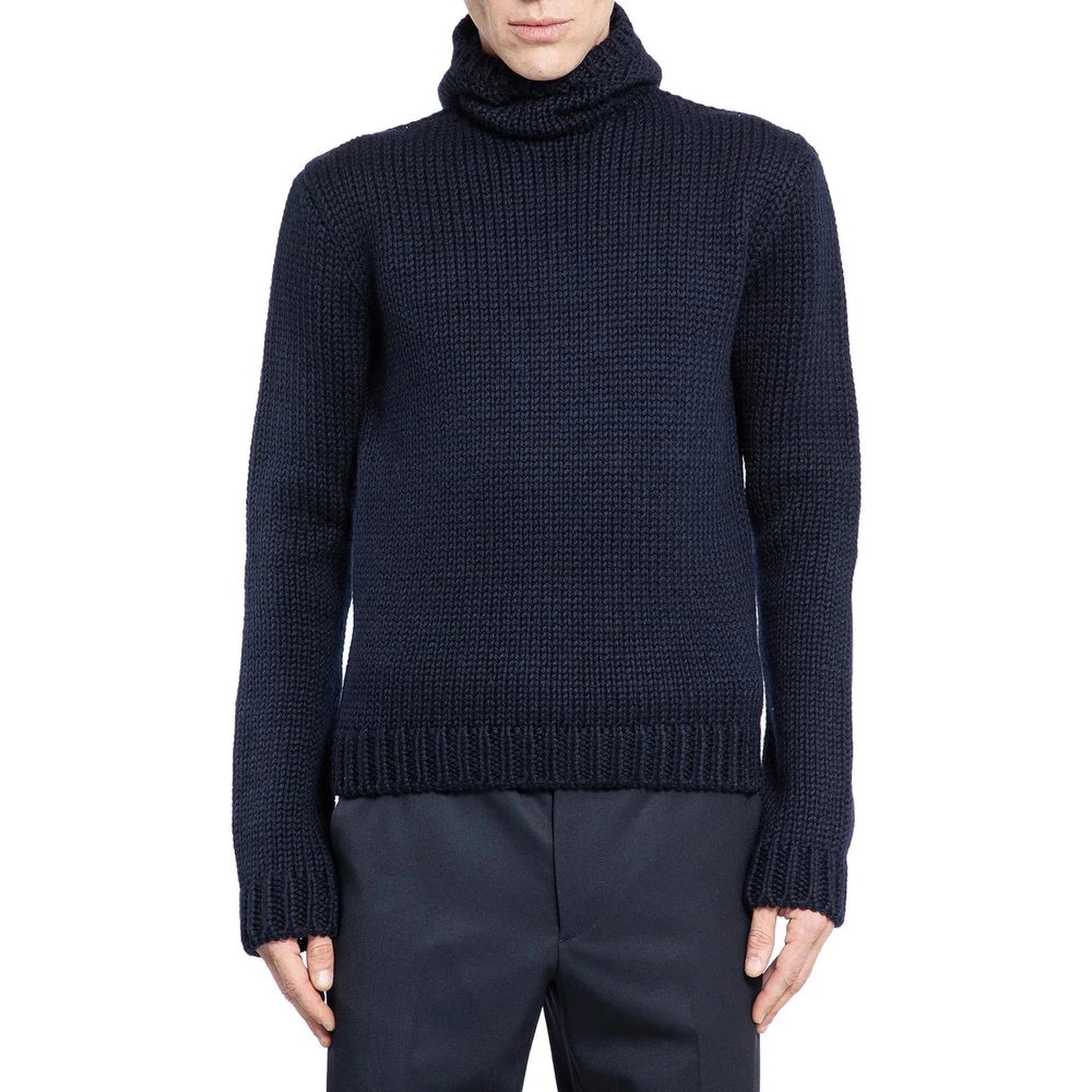 Blue Wool Turtleneck
