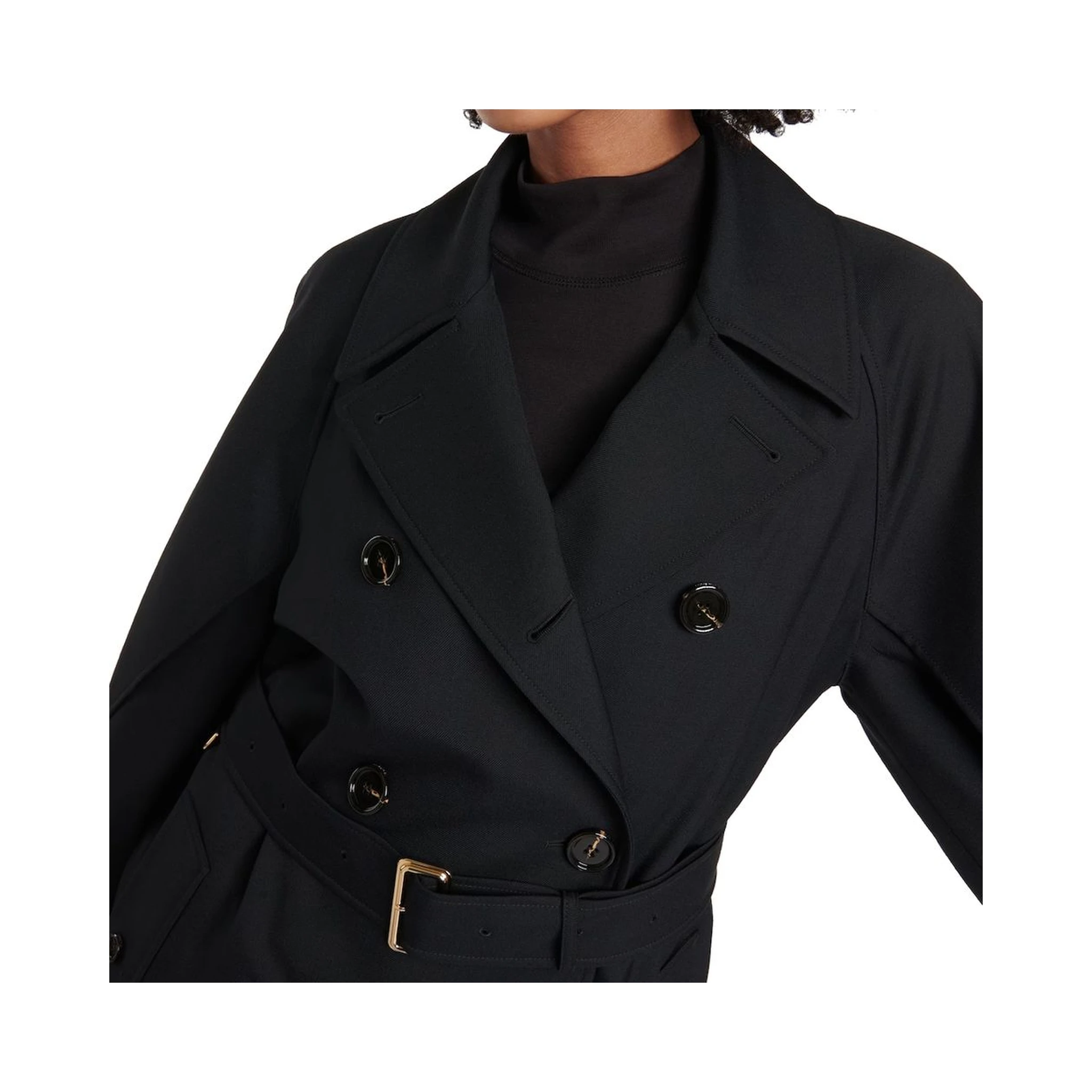Black Polyester Coat