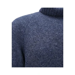 Blue Alpaca Leather Turtleneck