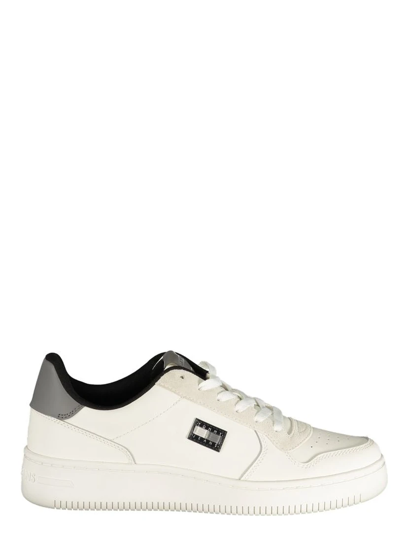 White Polyurethane Men Sneaker