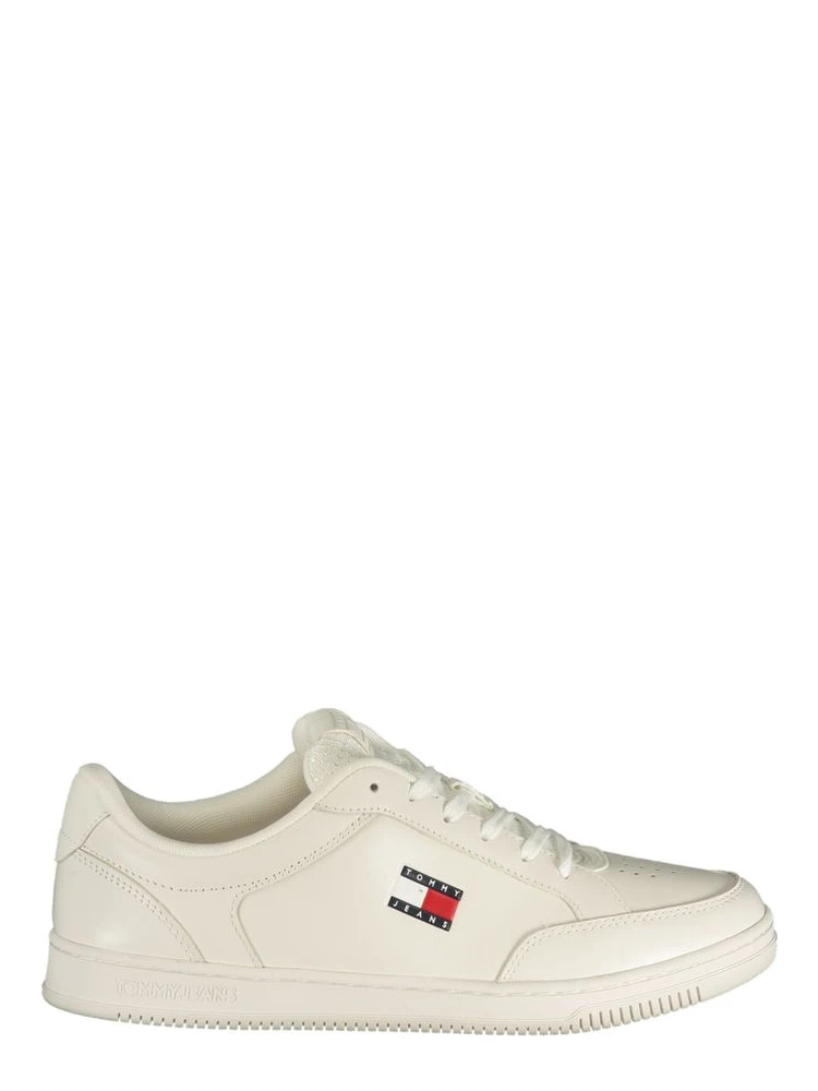 White Polyurethane Men Sneaker