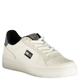 White Polyurethane Men Sneaker