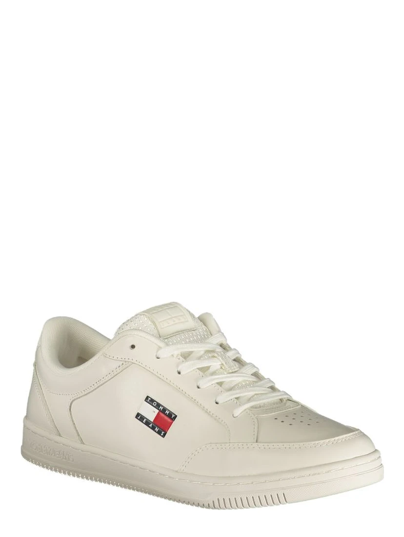 White Polyurethane Men Sneaker