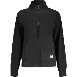 Black Cotton Women Sweatshirt