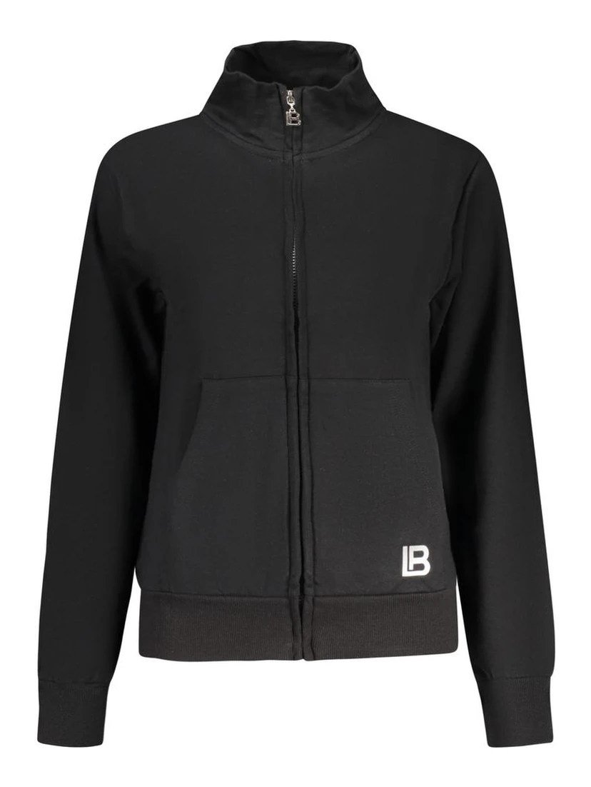Black Cotton Women Sweatshirt
