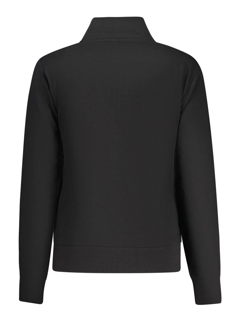 Black Cotton Women Sweatshirt