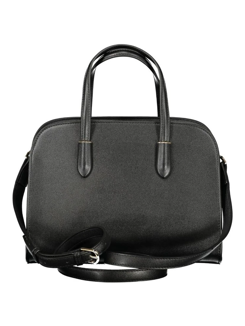 Black Polyurethane Women Handbag