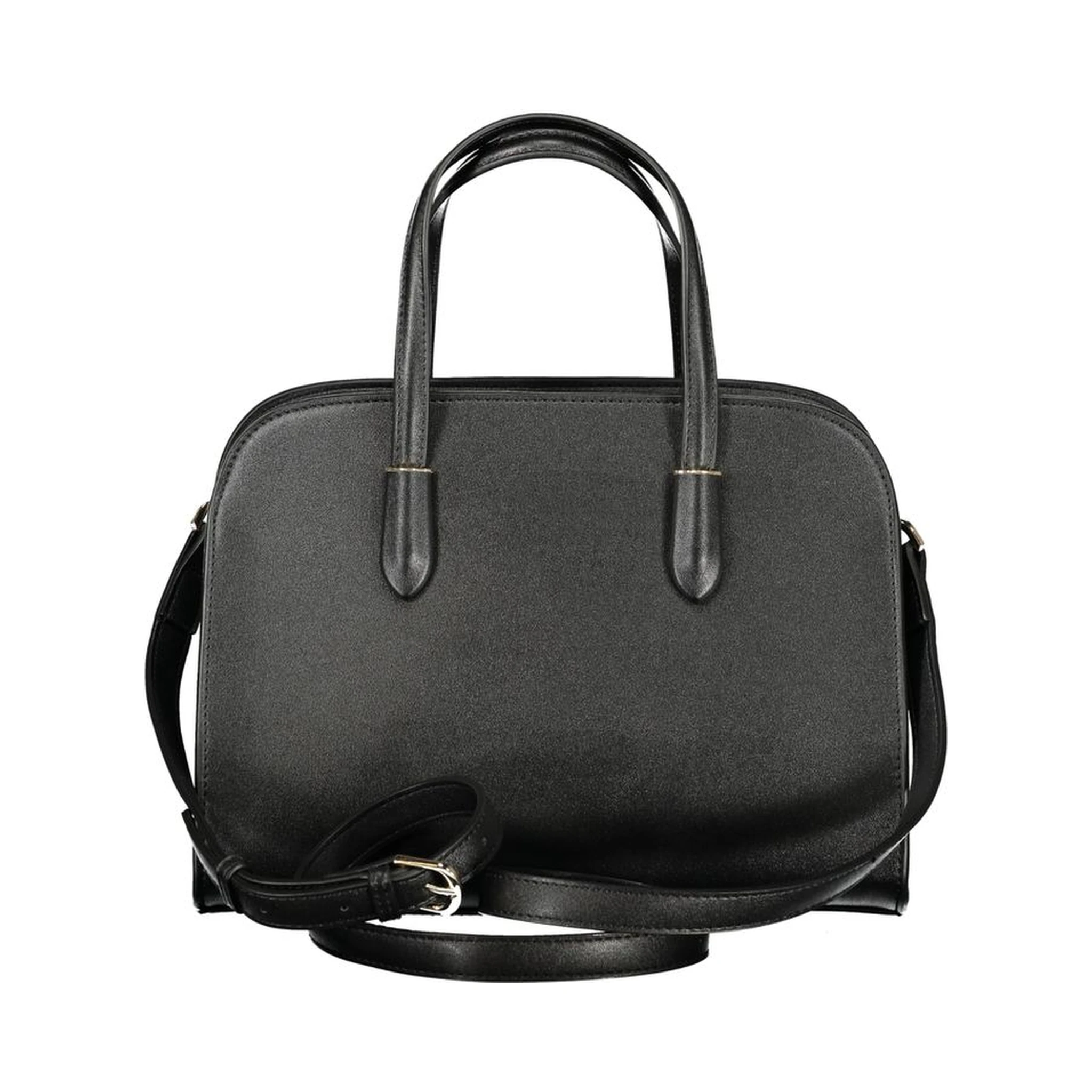 Black Polyurethane Women Handbag