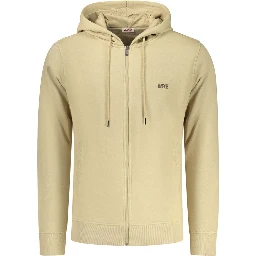 Beige Cotton Men's Hoodie