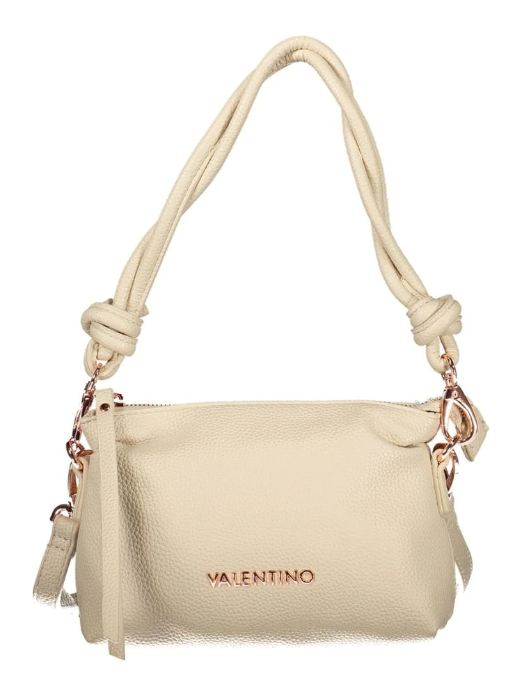 Beige Polyurethane Women Handbag