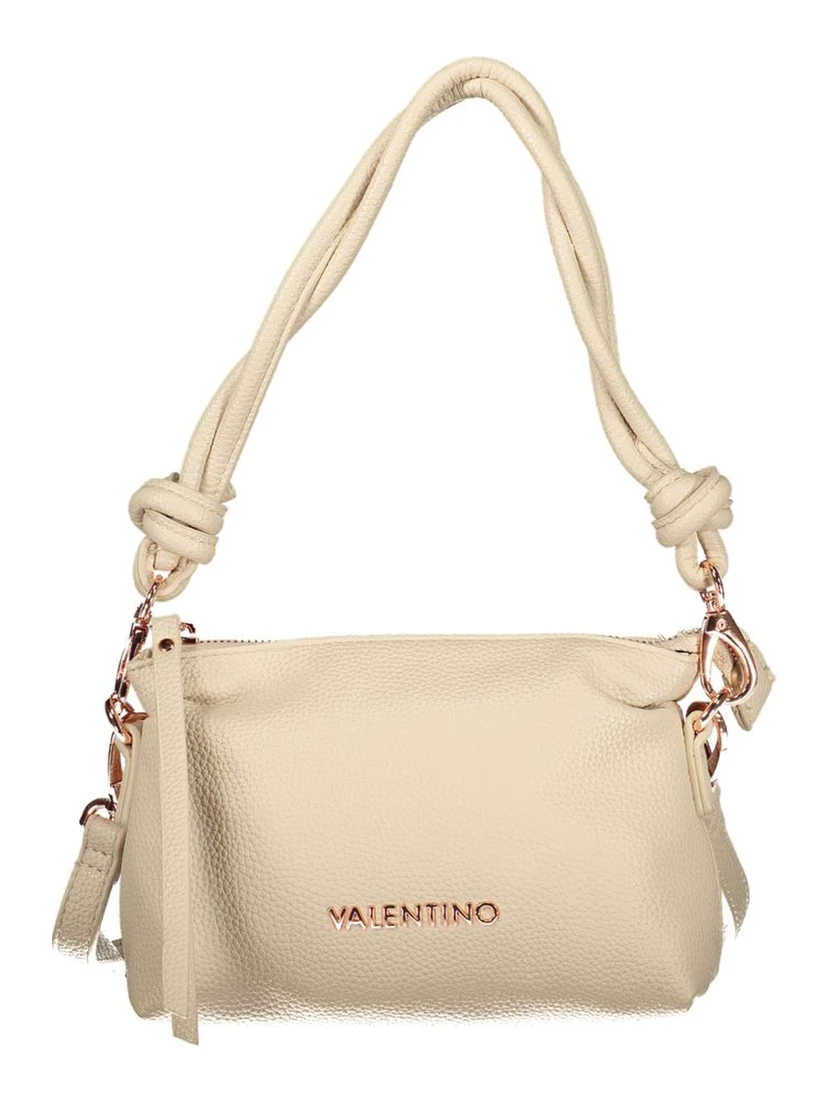 Beige Polyurethane Women Handbag