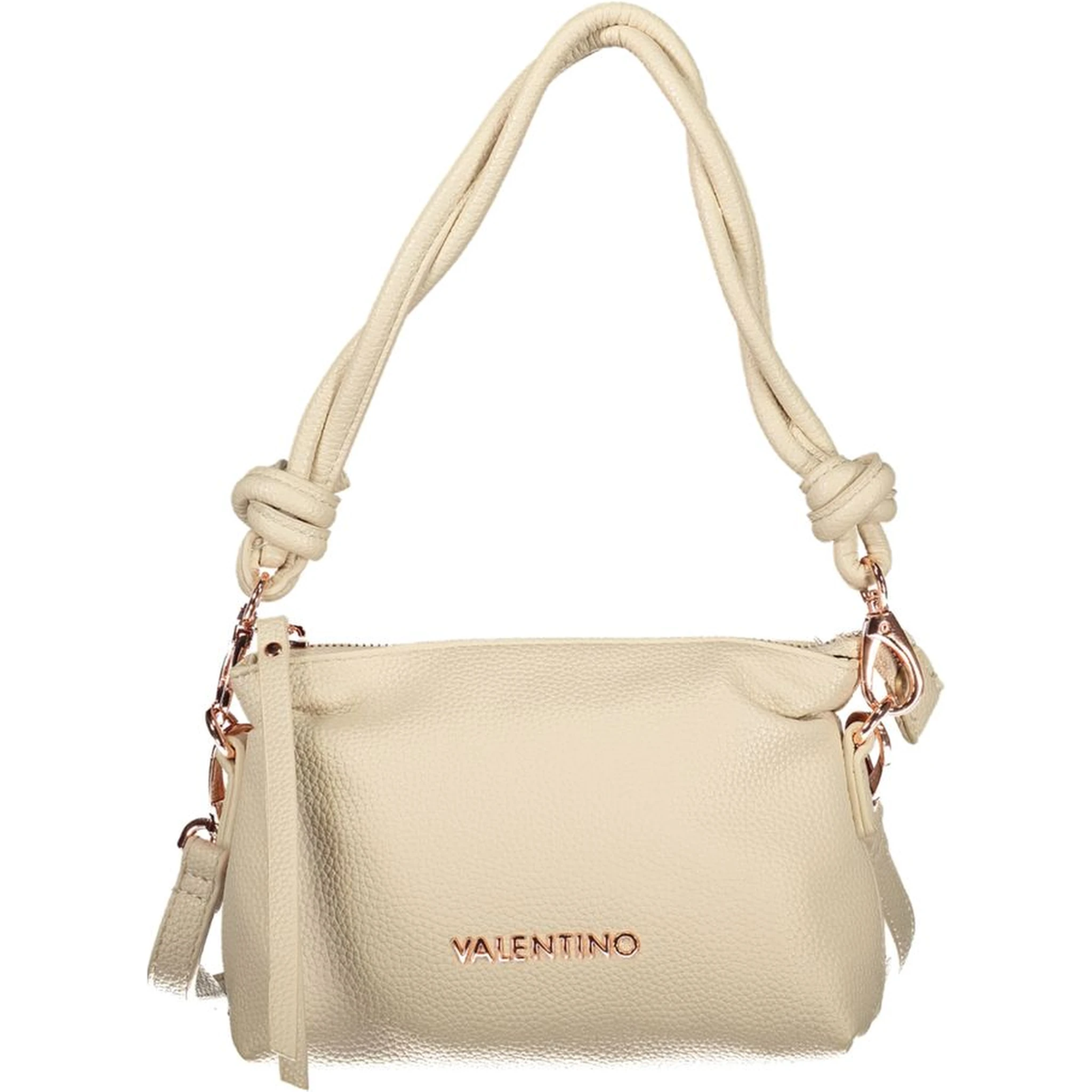 Beige Polyurethane Women Handbag