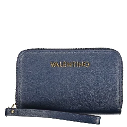 Blu Polyurethane Women Wallet
