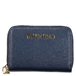 Blue Polyurethane Women Wallet