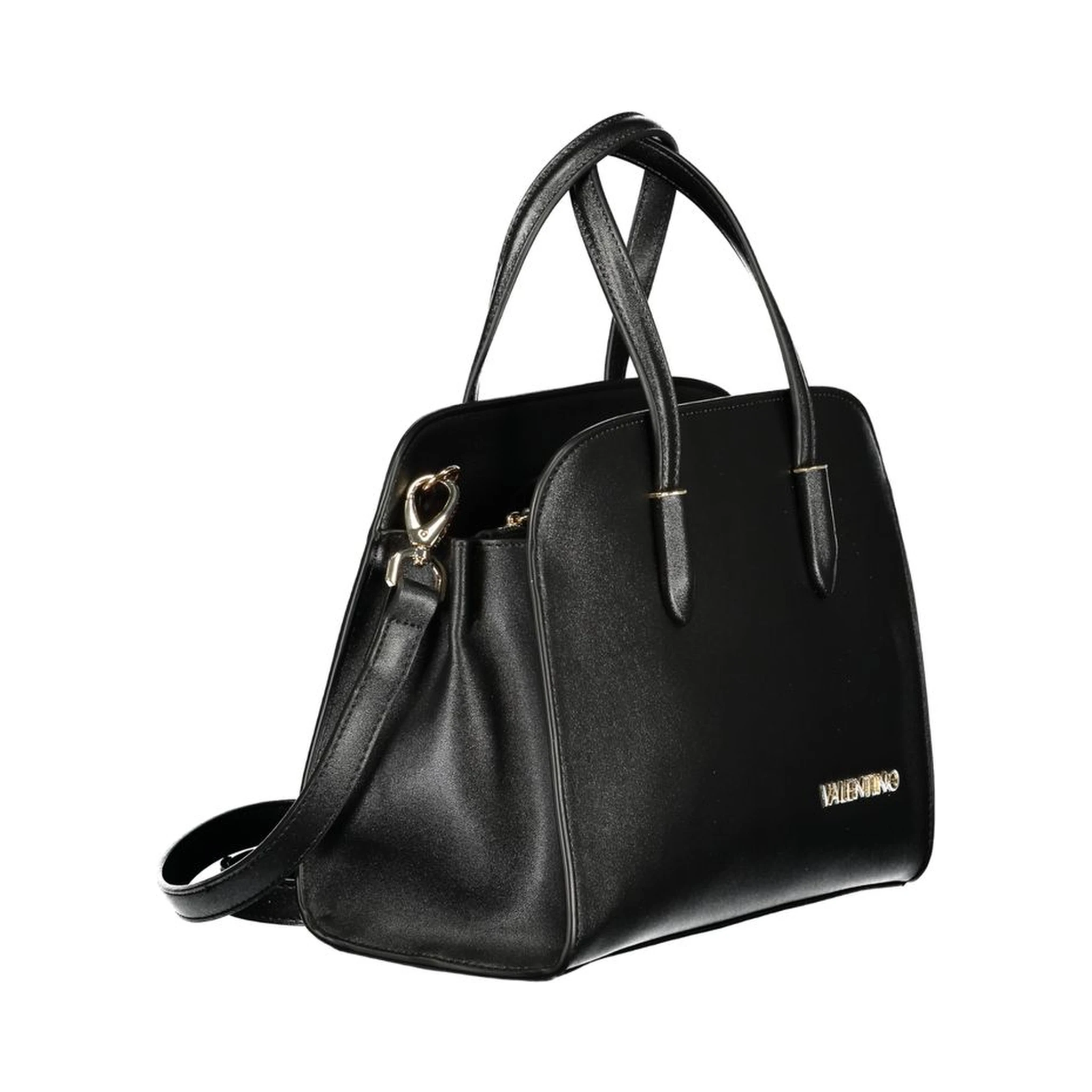 Black Polyurethane Women Handbag