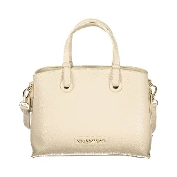 Beige Polyurethane Women Handbag