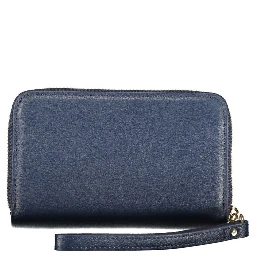 Blu Polyurethane Women Wallet