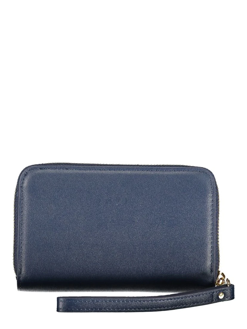 Blu Polyurethane Women Wallet