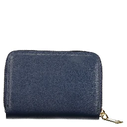 Blue Polyurethane Women Wallet