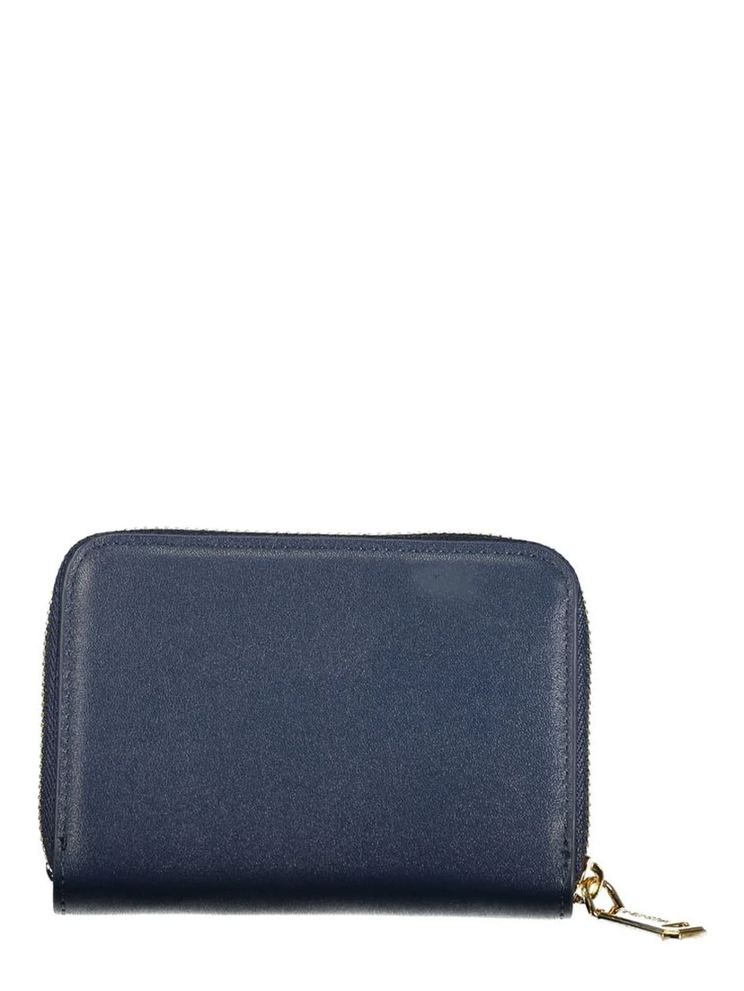 Blue Polyurethane Women Wallet