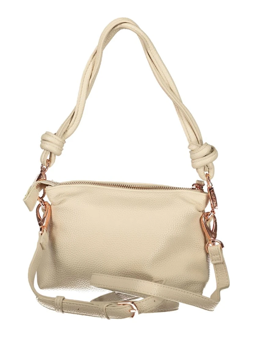 Beige Polyurethane Women Handbag