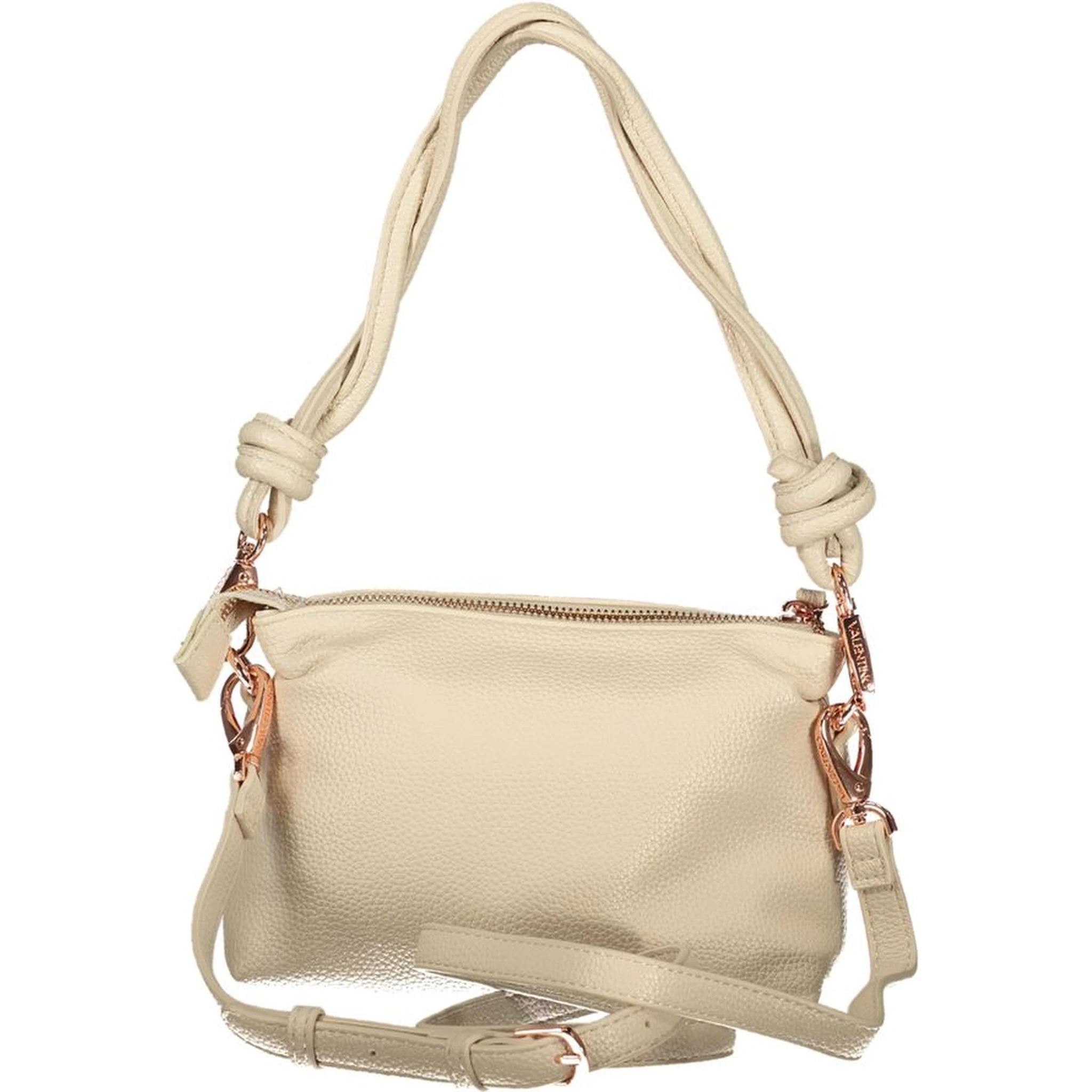 Beige Polyurethane Women Handbag