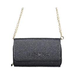 Blue Polyurethane Women Wallet with Chain