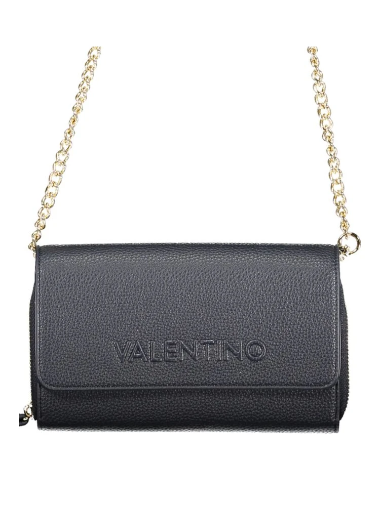 Blue Polyurethane Women Wallet with Chain