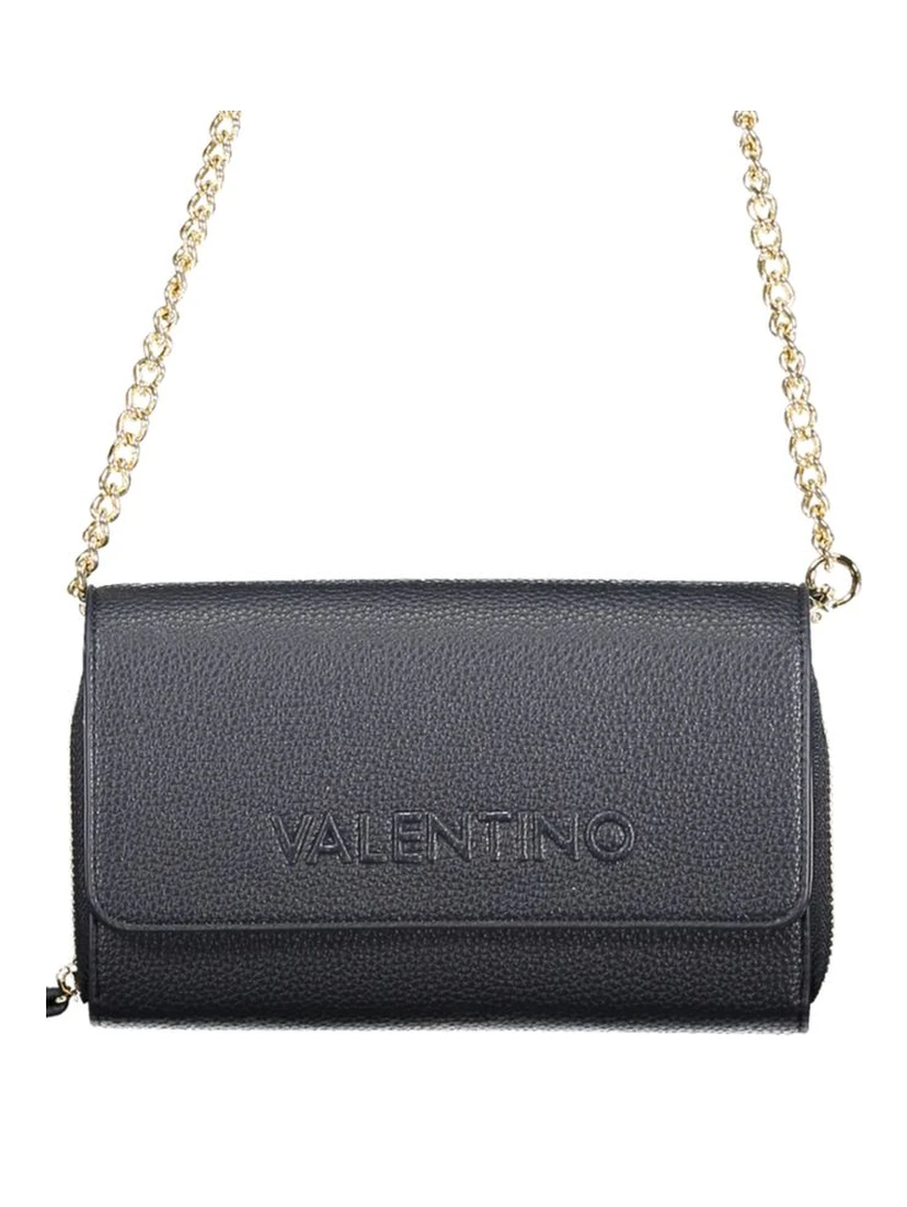 Blue Polyurethane Women Wallet with Chain