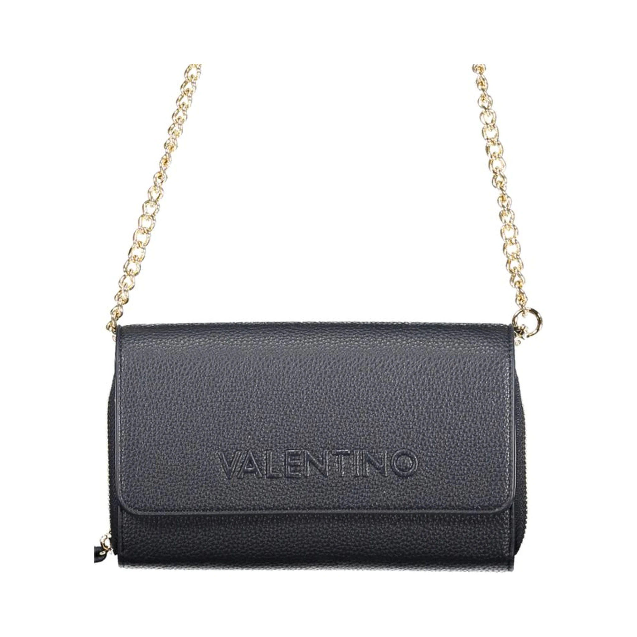 Blue Polyurethane Women Wallet with Chain