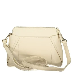 Beige Polyurethane Women Handbag