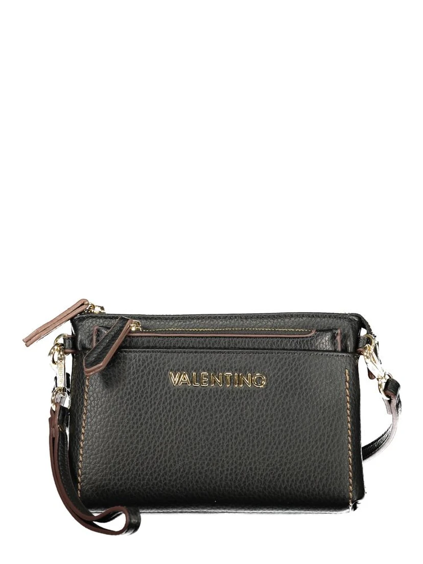 Black Polyurethane Women's Crossbody Bag