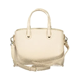 Beige Polyurethane Women Handbag