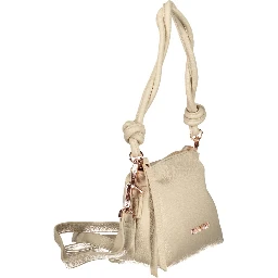 Beige Polyurethane Women Handbag