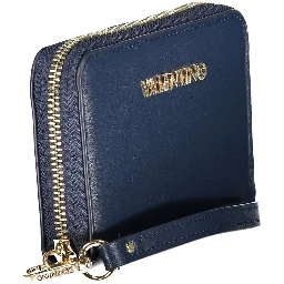 Blu Polyurethane Women Wallet