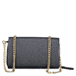 Blue Polyurethane Women Wallet with Chain