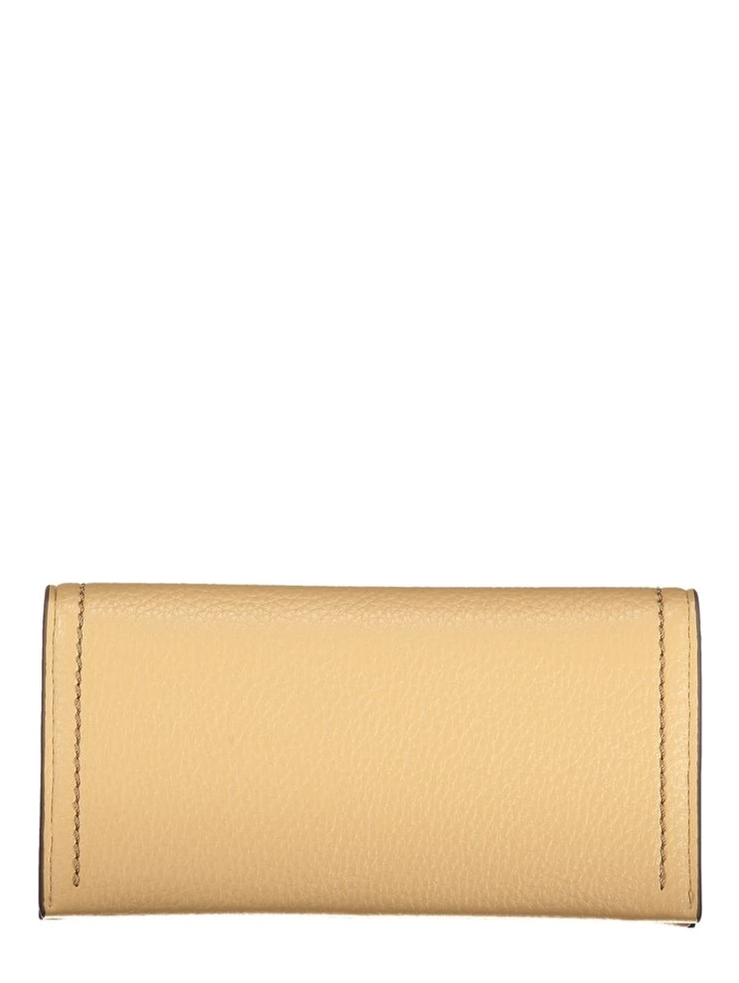 Beige Polyurethane Women Wallet