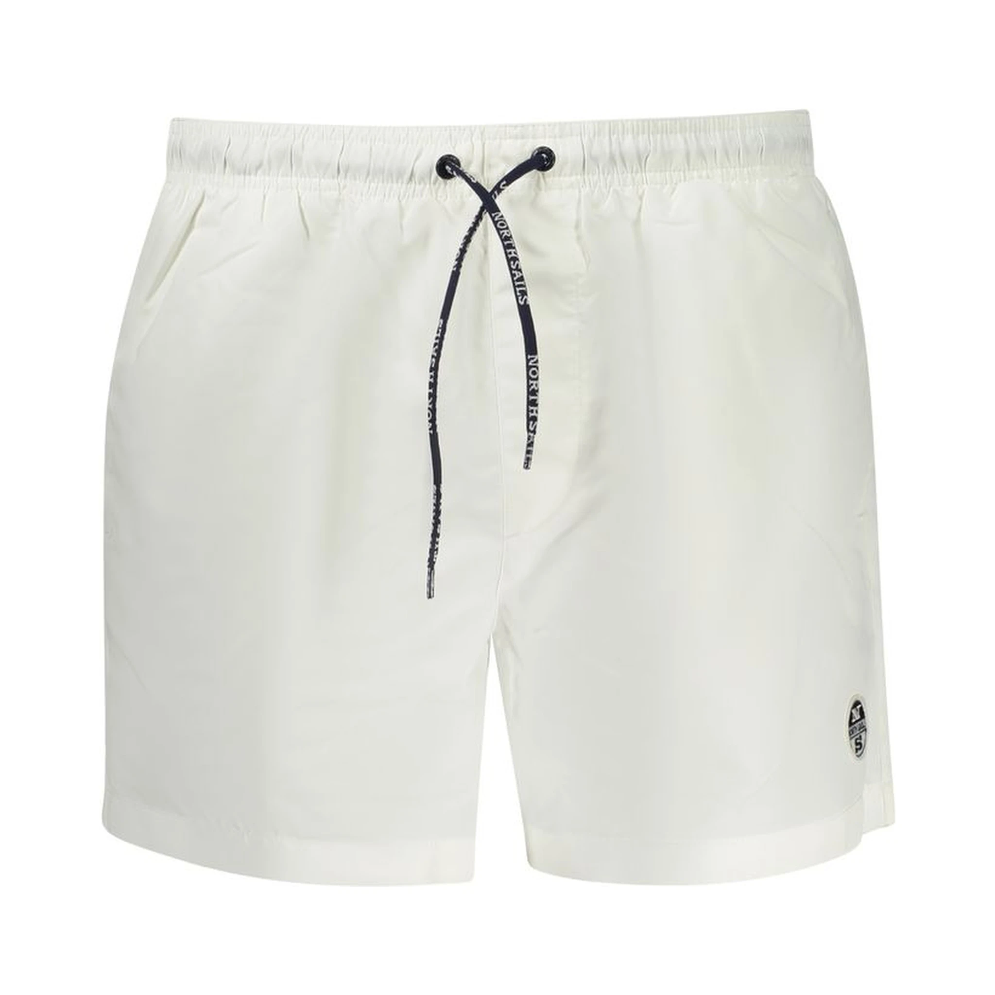 White Polyester Men's Swim Boxer