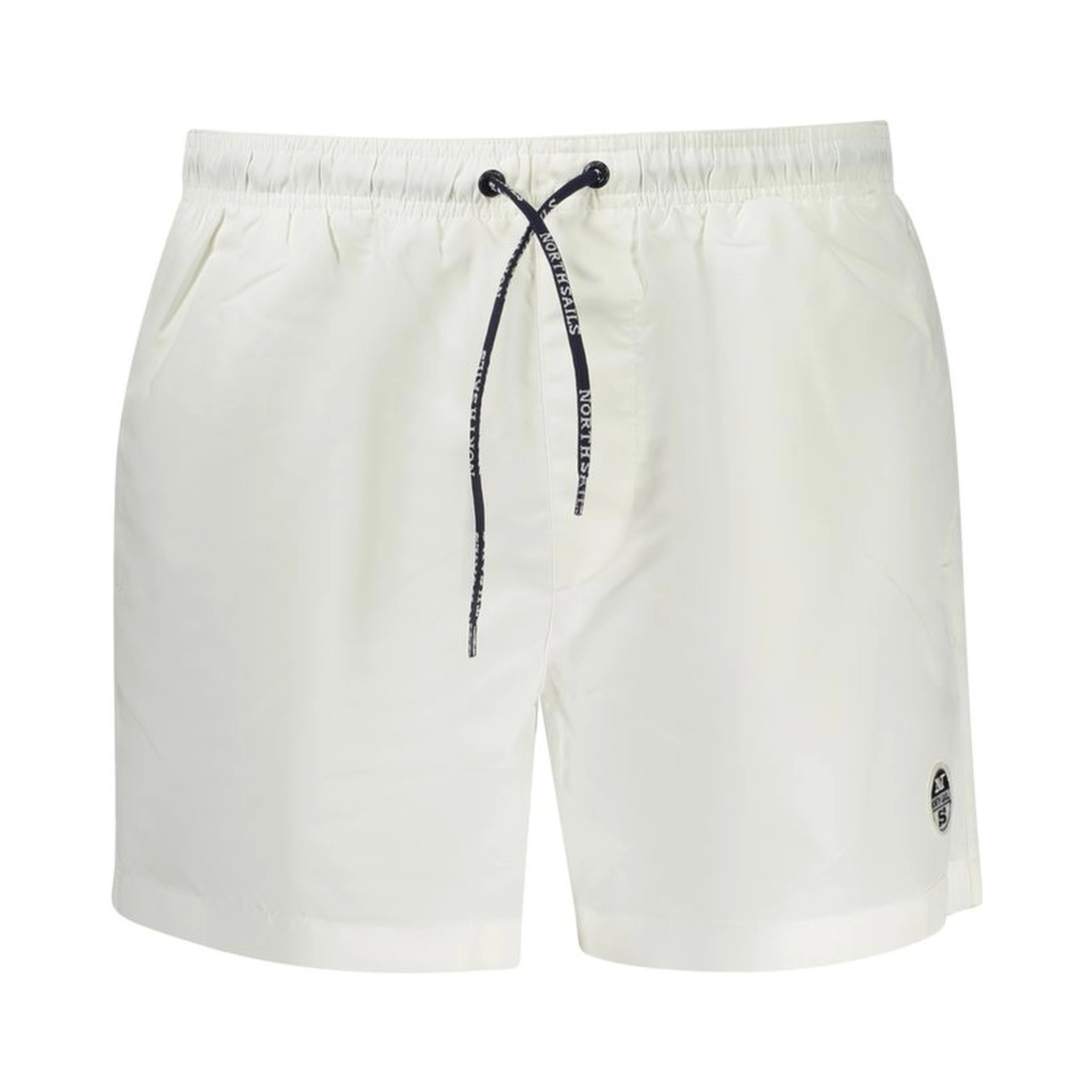 White Polyester Men's Swim Boxer