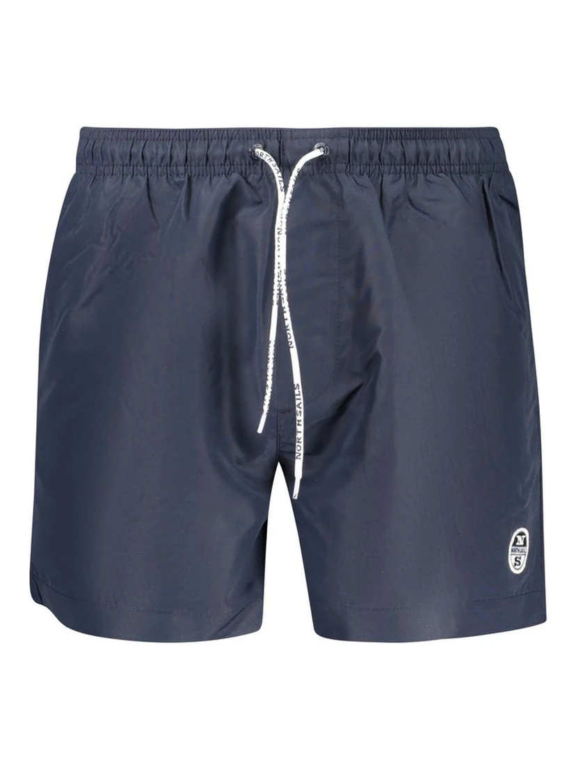 Blu Polyester Men Swim Boxer