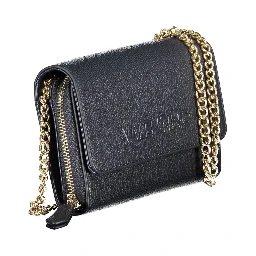 Blue Polyurethane Women Wallet with Chain