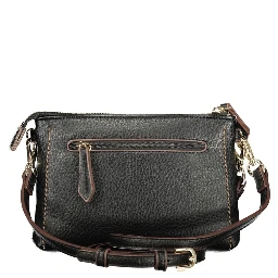 Black Polyurethane Women's Crossbody Bag