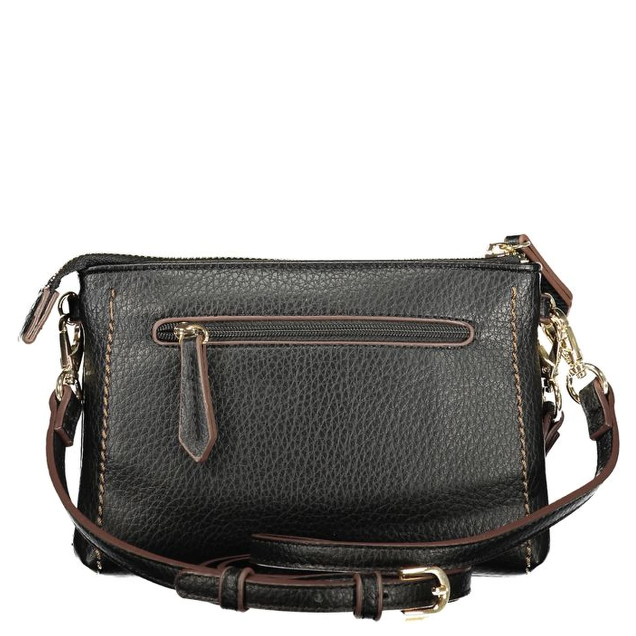 Black Polyurethane Women's Crossbody Bag