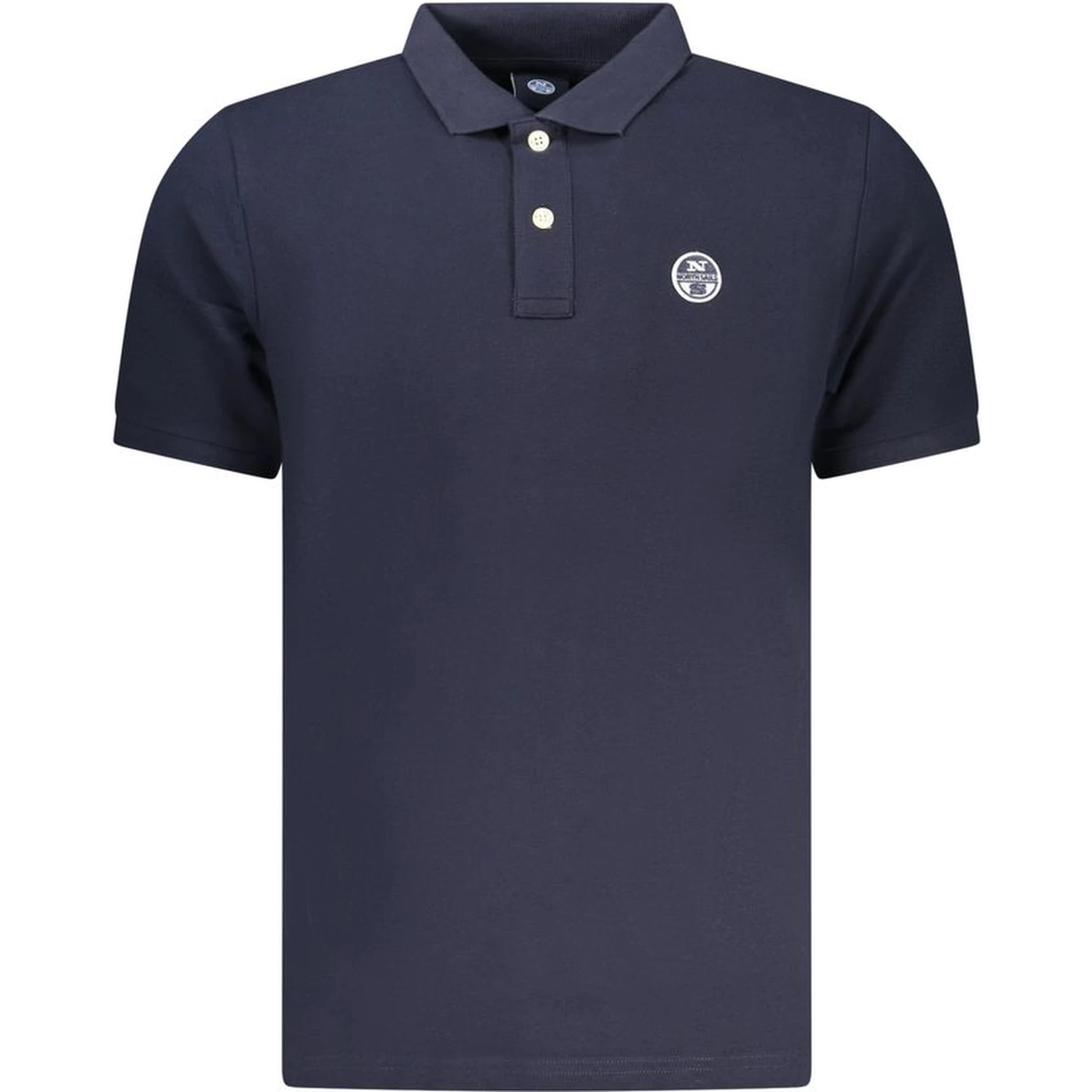Blue Cotton Men Polo Shirt