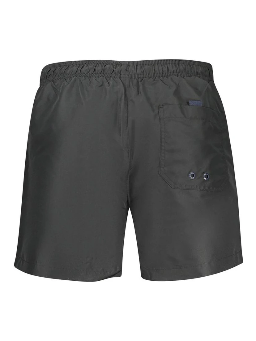 Black Polyester Men's Swim Boxer