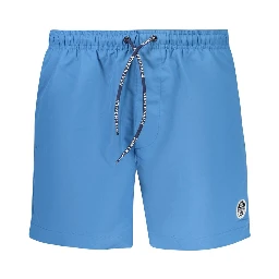 Blu Polyester Men's Swim Boxer