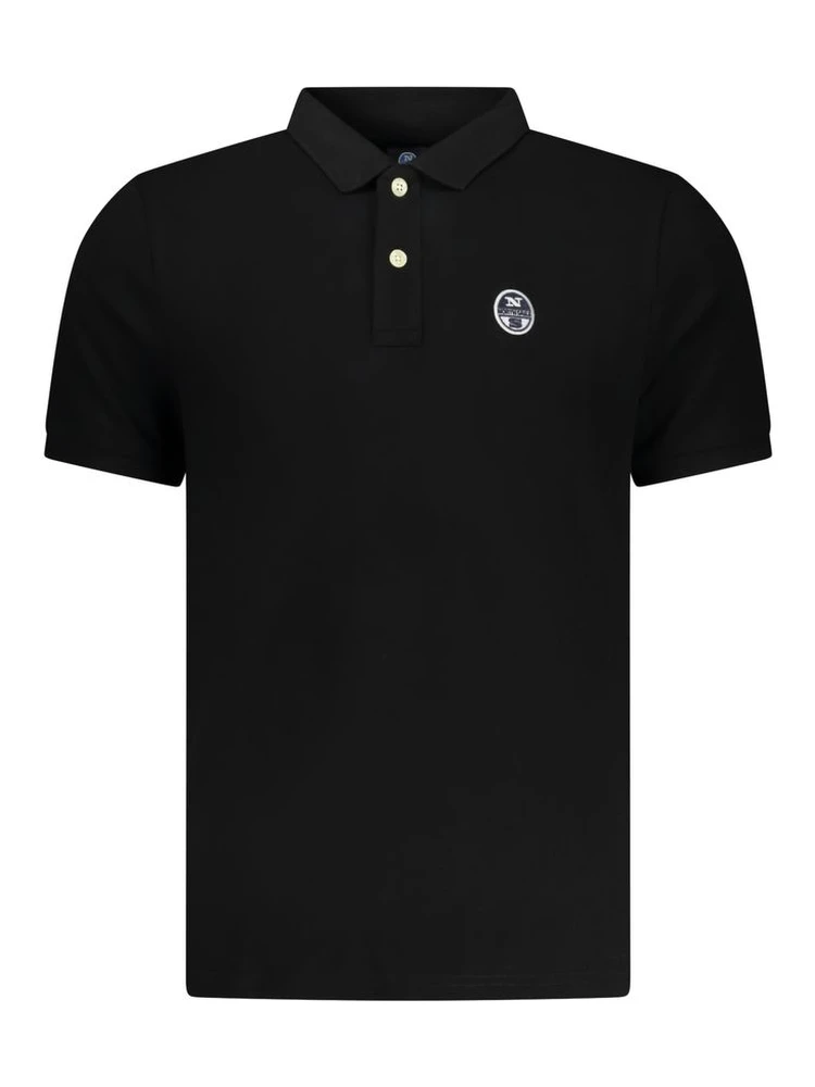 Black Cotton Mens Polo Shirt