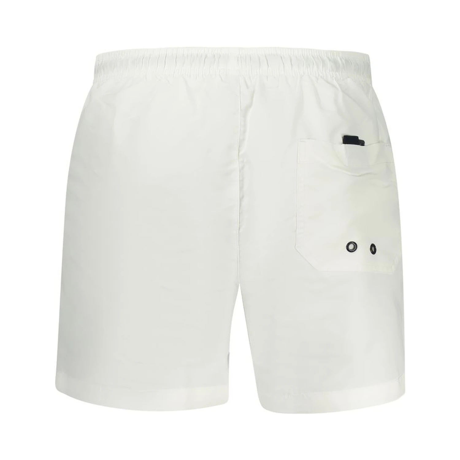 White Polyester Men's Swim Boxer