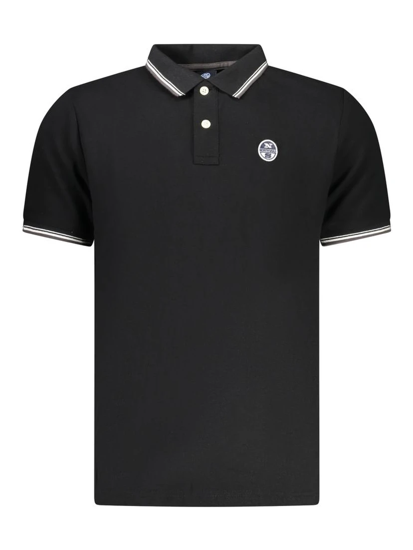 Black Cotton Men Polo
